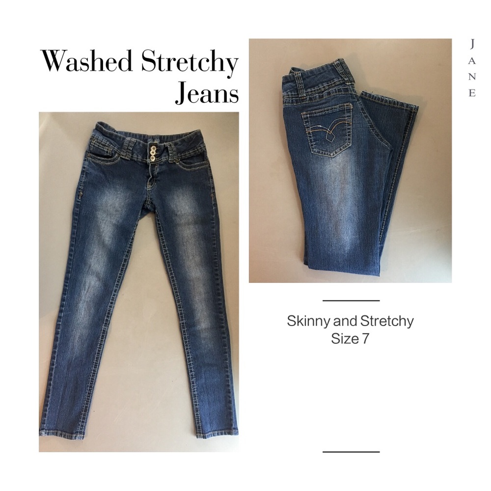 Washed Stretchy Jeans Junior Size